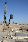 Afghanistan - Herat - graves marked with flags - photo by E.Andersen