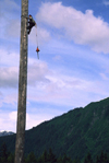 Alaska - Juneau: climbing - forestry-workers festival - photo by E.Petitalot
