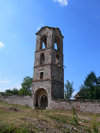 Moscopole / Voskopoj / Voskopoja, Kor county, Albania: bell tower ruins - the Aromanian town was destroyed by the Turks in 1788 - photo by J.Kaman