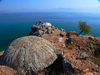 Lin, Pogradec, Kor county, Albania: bunkers over lake Ohrid - photo by J.Kaman