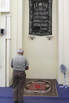 Albania / Shqiperia - Shkodr/ Shkoder / Shkodra: Muslim man praying inside the Al-Zamil Mosque - photo by J.Kaman