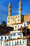 Algeria / Algrie - Bejaia / Bougie / Bgayet - Kabylie: Sidi El Mouhoub mosque and white and blue faades | Mosque Sidi El Mouhoub et faades en blanc et bleu - photo by M.Torres