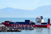 Algrie - Bjaa / Bougie / Bgayet - Kabylie: le porte-conteneurs Gloria del Mar quitte le port - Contenemar - photo par M.Torres