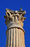Cherchell - wilaya de Tipaza, Algrie: Roman Square - Roman column - Corinthian order | Place Romaine - colonne romaine - ordre corinthien - photo par M.Torres