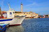 Cherchell - wilaya de Tipaza, Algrie: harbour - prow, fort and lighthouse | port - proue, le fort et le phare - photo par M.Torres