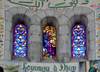 Alger - Algrie: Basilique Notre-Dame d'Afrique - vitraux dans une abside latrale - 'louvage  Dieu' - photo par M.Torres