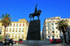 Algiers / Alger - Algeria: Emir Abdelkader square - the Emir's statue replaced that of his enemy, Marshal Bugeaud, Duke of Isly | Place Emir Abdelkader, ex-Place d'Isly - la statue de l'Emir Abd El-Kader a remplac celui de son ennemi, le Marshal Bugeaud, Duc d'Isly - photo by M.Torres