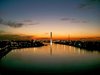 Australia - Melbourne (Victoria): Sunset on the Yarra River - Bolte Bridge III (photo by Luca Dal Bo)