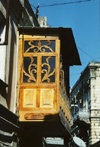 Azerbaijan - Baku: typical Azeri balcony - for women's viewing and ventilation - Mashrabiya - photo by Galen Frysinger