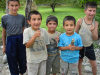 Vandam / Yandam - Qabala Rayonu, Azerbaijan: Boy band performing on the side road towards the Dumya resort - photo by F.MacLachlan