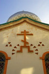 Azerbaijan - Baku: Russian Orthodox Church of Archangel Michael - faade detail - Ismaylov st. - formerly the fleet or naval church - photo by Miguel Torres
