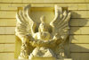 Azerbaijan - Baku: Zoroastrian inspiration - winged figure - Musical Comedy Theatre named after Shikhali Gurbanov - photo by M.Torres