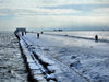 Baku - Azerbaijan: long pier covered in ice and snow - Caspian Sea - photo by F.MacLachlan