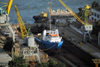 Azerbaijan - Baku: harbour - drydock - fishing boat - photo by Miguel Torres