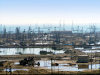 Azerbaijan - Gobustan / Qobustan / Kobustan:  oil derrick - petroleum industry - poluted land - photo by N.Mahmudova