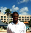 Barbados - Accra Beach - Christ Church parish: hotel pool attendant (photo by  P.Baldwin)