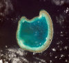 Bassas da India: lonely on the Mozambique channel - satellite image - photo by NASA Johnson Space Center, ESIAL, in P.D.
