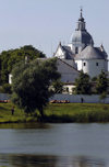 Nesvizh / Nyasvizh, Minsk Voblast, Belarus: lake and Corpus Christi Catholic church - photo by A.Dnieprowsky