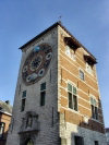 Belgium - Lier / Lierre / Lyra (Flanders, Antwerpen province): Zimmer Tower - Jubilee clock, made by the Lier clockmaker Louis Zimmer - Zimmerplein - Cornelius tower - astronomic clock (photo by P.Willis)