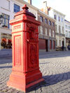 Belgium - Brugge / Bruges (Flanders / Vlaanderen - West-Vlaanderen province): post-box - mail box - postal box - Unesco world heritage site (photo by M.Bergsma)