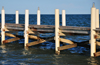 Belize City, Belize: yacht pier on Marine Promenade - detail - photo by M.Torres