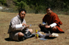 Bhutan - Haa valley - Lunch time - wearing a gho - photo by A.Ferrari
