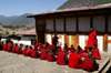 Bhutan - Monks having lunch, in Haa Trasang - photo by A.Ferrari