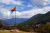 Bhutan - Thimphu - Bhutanese flag, outside the Trashi Chhoe Dzong - photo by A.Ferrari