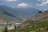 Bhutan - Paro: Paro Dzong and Bhutan's national museum, seen the hills - photo by A.Ferrari