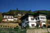 Bhutan - Paro: Bhutanese houses, near Paro Dzong - photo by A.Ferrari