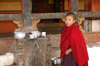 Bhutan - Paro: young monk, inside Paro Dzong - photo by A.Ferrari