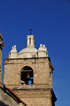 La Paz, Bolivia: bell tower of the Iglesia de Santo Domingo - built in 1760, designed by Francisco Jimnez de Singuenza - Mestizo Baroque - Calle Ingavi, corner Calle Yanacocha - Casco Viejo - the Old Town - photo by M.Torres