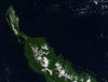 Bougainville Island: northern part of the island, showing Buka island, Taiof island and Buka passage - satellite photo by NASA, MODIS RRP - Goddard Space Flight Center (in P.D.)