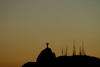 Brazil / Brasil - Rio de Janeiro: Corcovado - Jesus and the antennas - silhouette - photo by N.Cabana