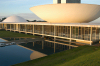 Brazil / Brasil - Brasilia / BSB (DF): dome (the Senate), and the saucer (the Congress) - Congresso Nacional - arquitecto: Oscar Niemeyer - Unesco world heritage site - patrimonio da humanidade - photo by M.Alves