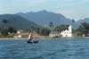 Brazil / Brasil - Paraty (RJ): rowing towards Nossa Senhora das Dores church - remando - canoa (photo by Lew Moraes)