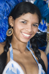 Parintins, Amazonas, Brasil / Brazil: a starlet's smile - Boi-Bumb folklore festival - Boi Caprichoso troupe / Festival Folclrico de Parintins - Bumba Meu Boi - photo by D.Smith