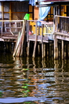 Bandar Seri Begawan, Brunei Darussalam: balconies of houses at Kampong Saba water village - photo by M.Torres