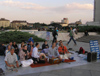 Bulgaria - Sofia: Bulgarian Hare Krishna followers in Yuzhen Park by the NDK - National Palace of Culture (photo by J.Kaman)
