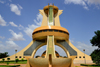 Ouagadougou, Burkina Faso: Martyr's Monument aka Monument to the National Heroes, with pillars like children's slides - Ouaga 2000 quarter - Mmorial aux Hros nationaux - photo by M.Torres