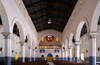 Ouagadougou, Burkina Faso: white and blue interior of the Catholic Cathedral of the Immaculate Conception of Ouagadougou / Cathdrale de l'Immacule-Conception de Ouagadougou - photo by M.Torres