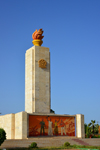 Ouagadougou, Burkina Faso: obelisk at Place de la Revolution / Revolution square - communist aesthetics - aka Place de la Nation - photo by M.Torres