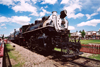 Canada / Kanada - Calgary, Alberta: Heritage Park - the train arrives - steam loco - photo by M.Torres