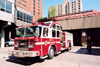 Canada / Kanada - Calgary, Alberta: fire engine leaving the Fire Department - Macloed Trail - photo by M.Torres