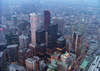 Toronto, Ontario, Canada / Kanada: skyscrapers - Financial district seen from the CN tower - First Canadian Place, by Bregman + Hamann Architects, stands out - photo by R.Grove