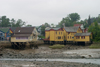 Canada 427 Scenic view of the buildings on pilings at low tide in Smiths Cove, Nova Scotia, Canada - photo by D.Smith