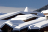 Kamloops, BC, Canada: snow covered roofs at Sun Peaks ski resort - photo by D.Smith