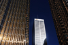 Toronto, Ontario, Canada: Royal Bank Plaza sends golden reflexes to TD Canada Trust Tower - Brookfield Place - Commerce Court West in between - photo by M.Torres