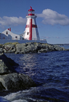 Campobello Island, New Brunswick, Canada: East Quoddy Head Lighthouse, situated on a rocky outcropping, is distinctive with its crisp white and red exterior - photo by C.Lovell