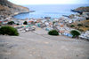 Faj de Agua, Brava island - Cape Verde / Cabo Verde: small bay - town and harbour from above - photo by E.Petitalot